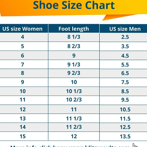Shoe Size Chart Tamplets - Picture 2 of 10